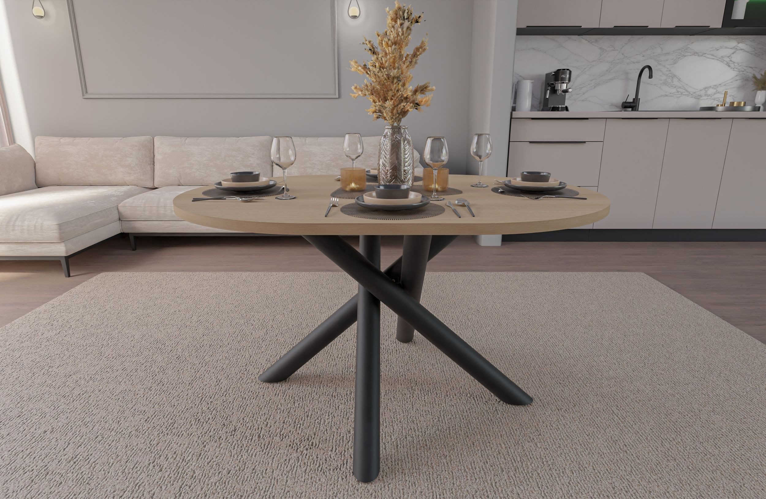 Küchen-Preisbombe Esstisch Oslo Esstisch Tisch oval 138x100cm Wohnzimmer Esszimmer Spider Gestell