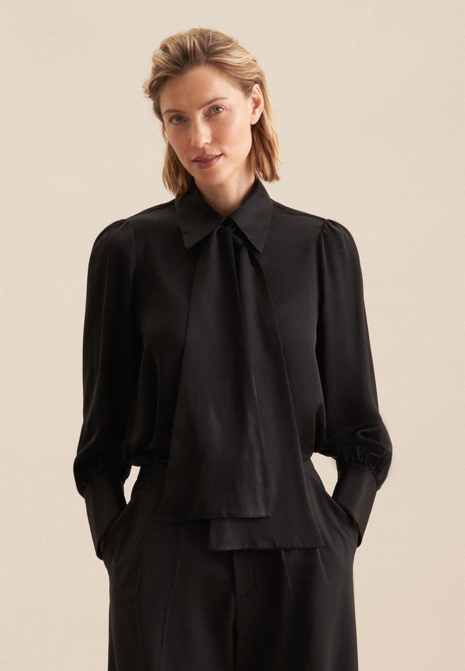 seidensticker Schluppenbluse Schwarze Rose 1/1 Kragen Uni günstig online kaufen