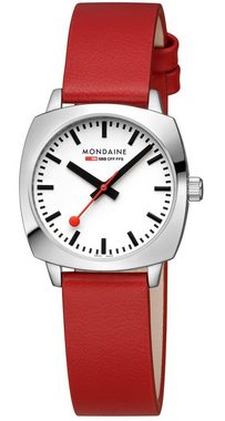 MONDAINE Quarzuhr Petite Cushion Rot 31 mm