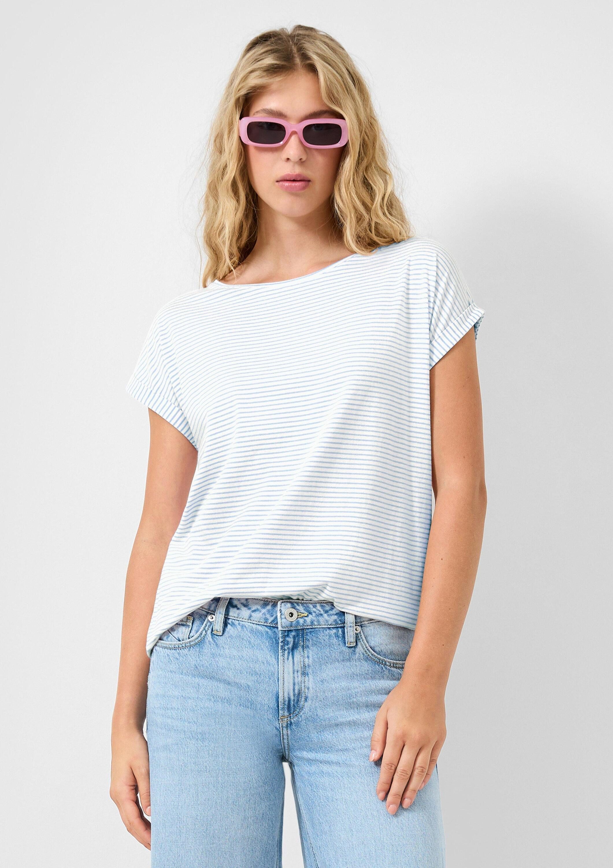 QS Kurzarmshirt T-Shirt T-Shirt im Modalmix günstig online kaufen