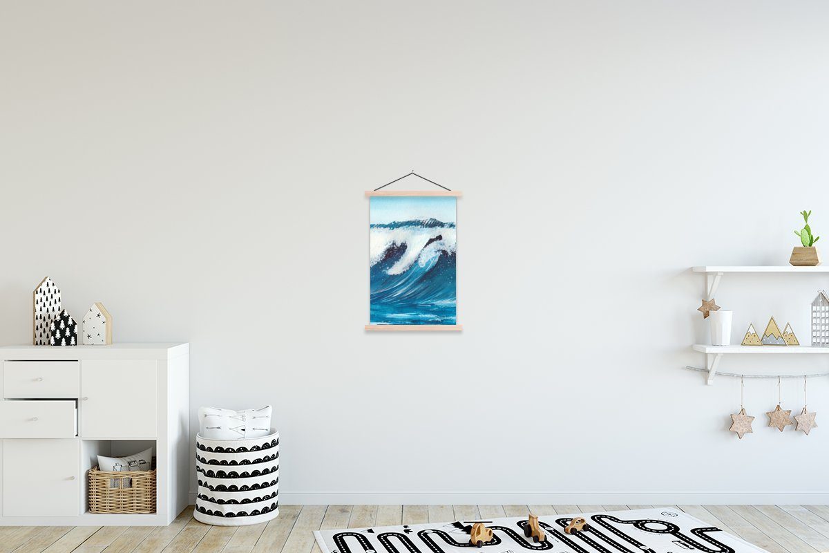 MuchoWow Poster Meer - für (1 Wohnzimmer, St), Textilposter Magnetisch Bilderleiste, - Aquarell, Golf Posterleiste