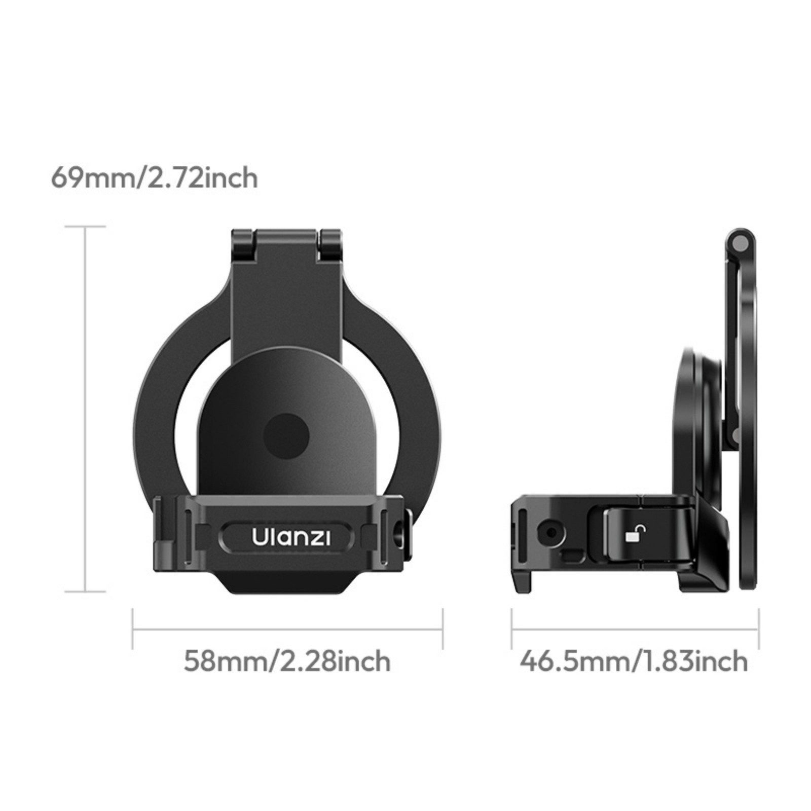 ULANZI Action Cam-Halterung Ulanzi PM01 MagSafe Halterung für DJI Pocket 3 mit Cold Shoe