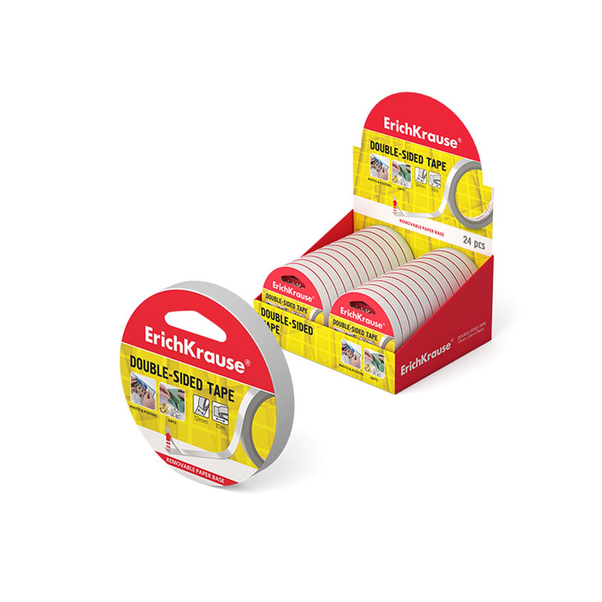 Erich Krause Doppelklebeband Doppelseitiges Klebeband 12mm x 10m klar farblos 1 Stück – Bild 2 von 5