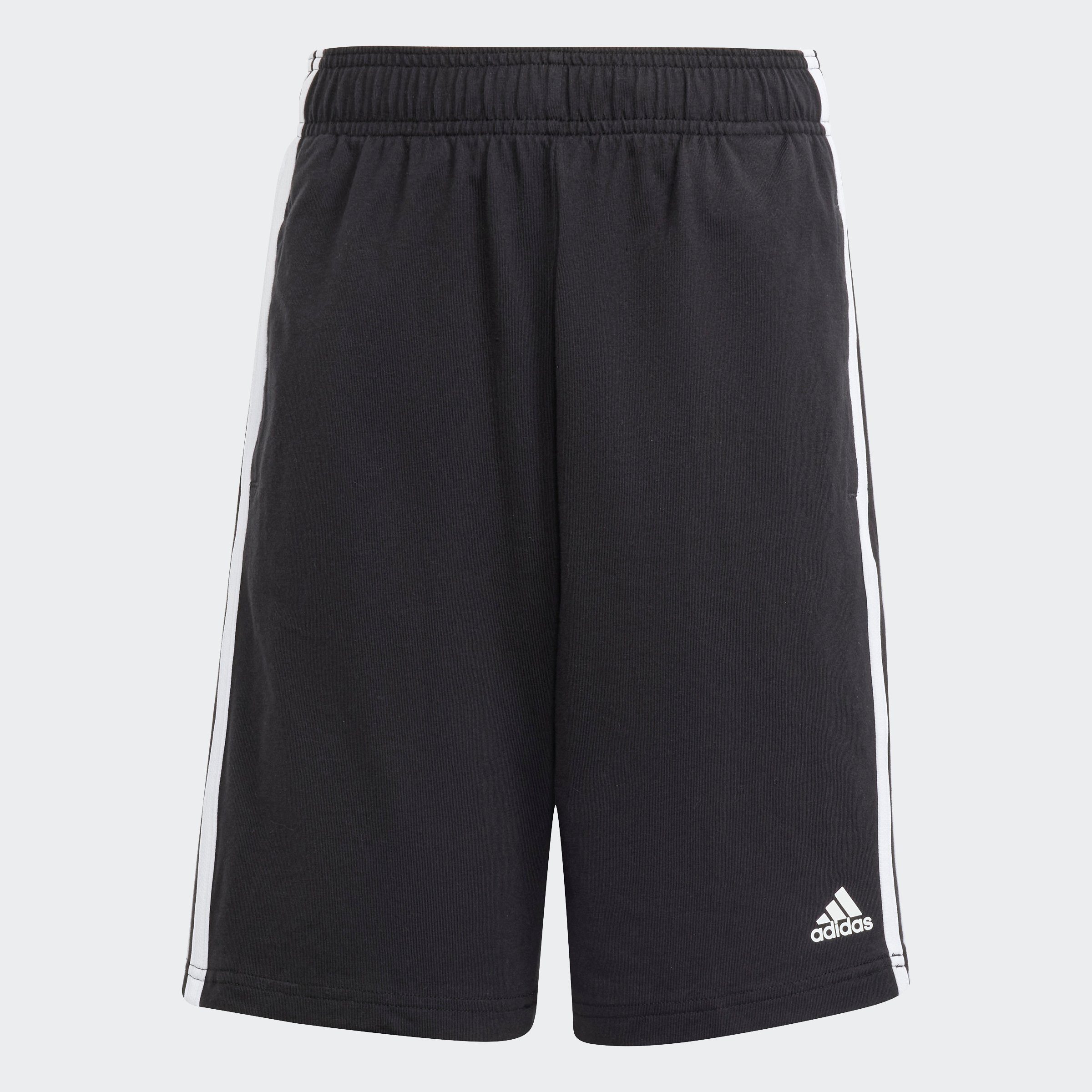 Shorts / ESSENTIALS 3-STREIFEN adidas Black Sportswear KNIT (1-tlg) White