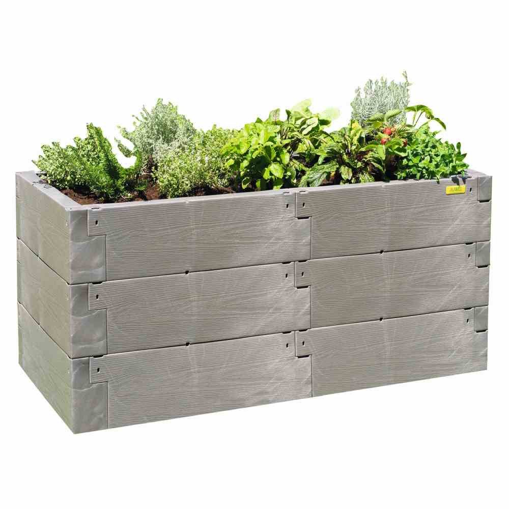 Juwel Hochbeet Hochbeet Timber Set M 3-reihig Holzoptik Volumen ca. 360 Liter, Nachhaltig & witterungsbeständig in Holzoptik