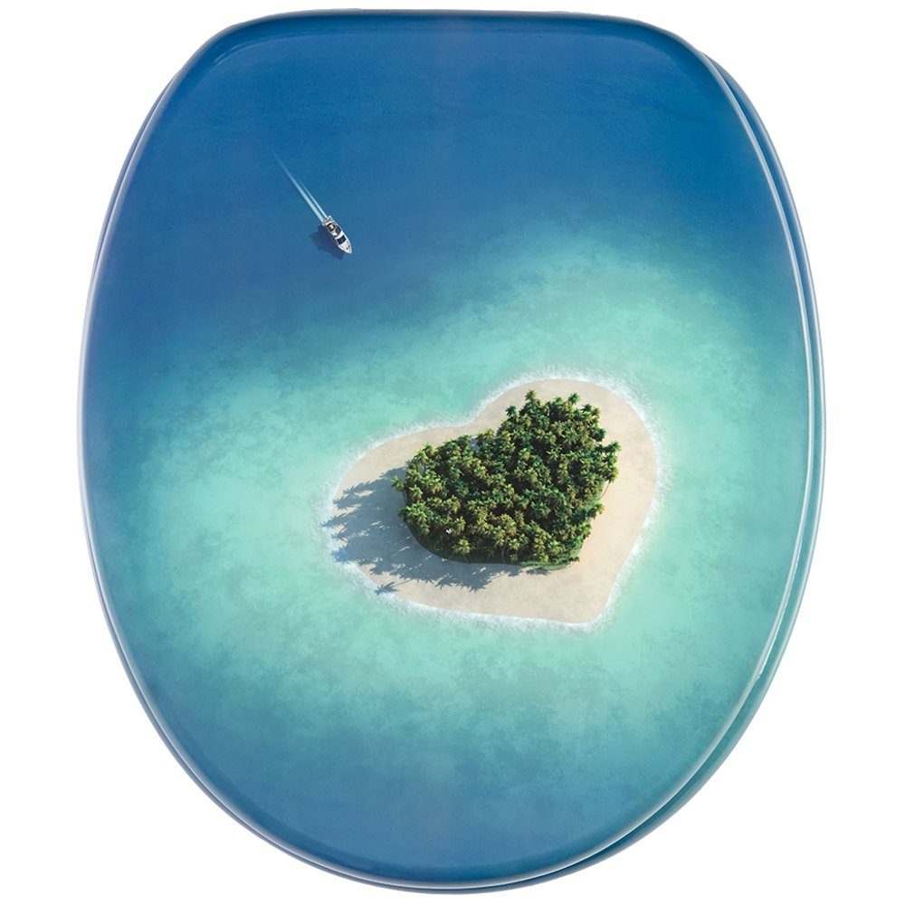 Sanilo WC-Sitz Dream Island mit Absenkautomatik, Toilettendeckel vom Hersteller, hochwertig & modern mit Motiv, universell, leichte Montage
