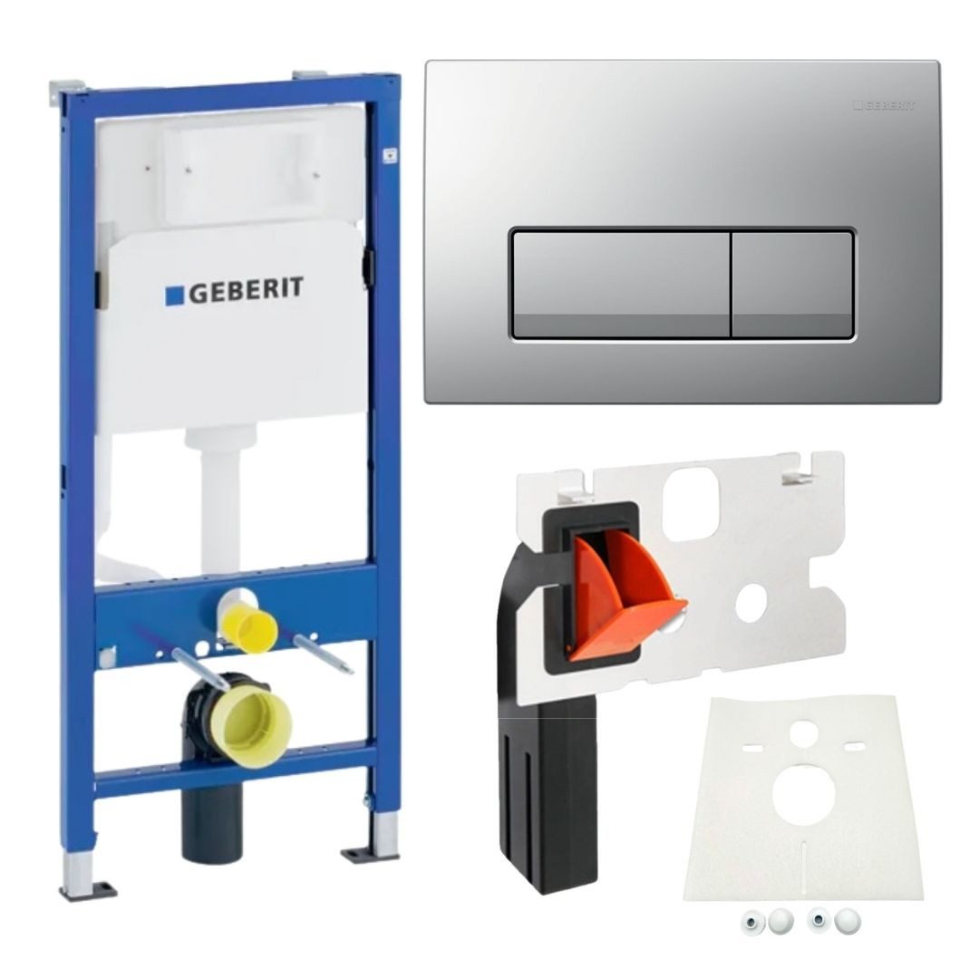 Vorwandelement WC Geberit Spülkasten Betätigungsplatte chrom Set