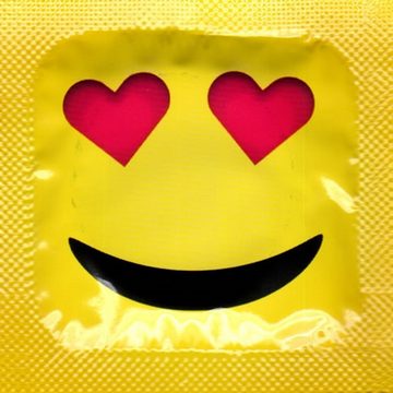 EXS Kondome Emoji - Kondome mit Motiv Packung mit, 144 St., witzige Kondome mit Motiv, Geschenkidee, freche Kondome mit bedruckten Folien für noch mehr Spaß