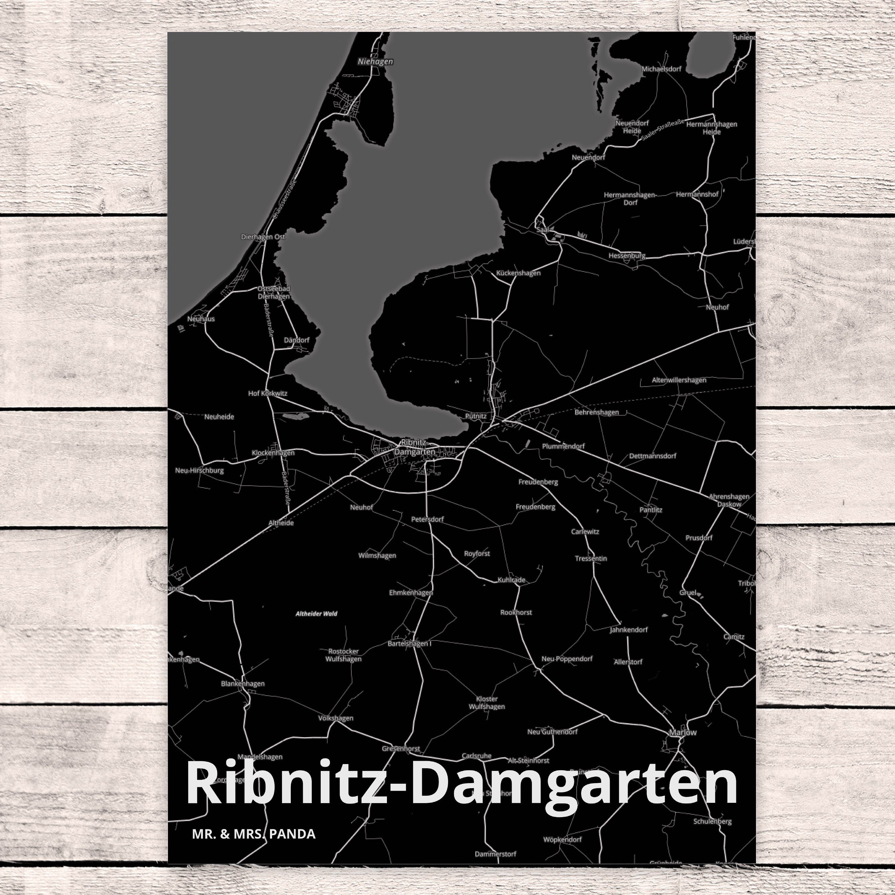 Ribnitz-Damgarten & Postkarte Mrs. Grußkarte, Geburtstagskarte Einladung, - Geschenk, Mr. Panda