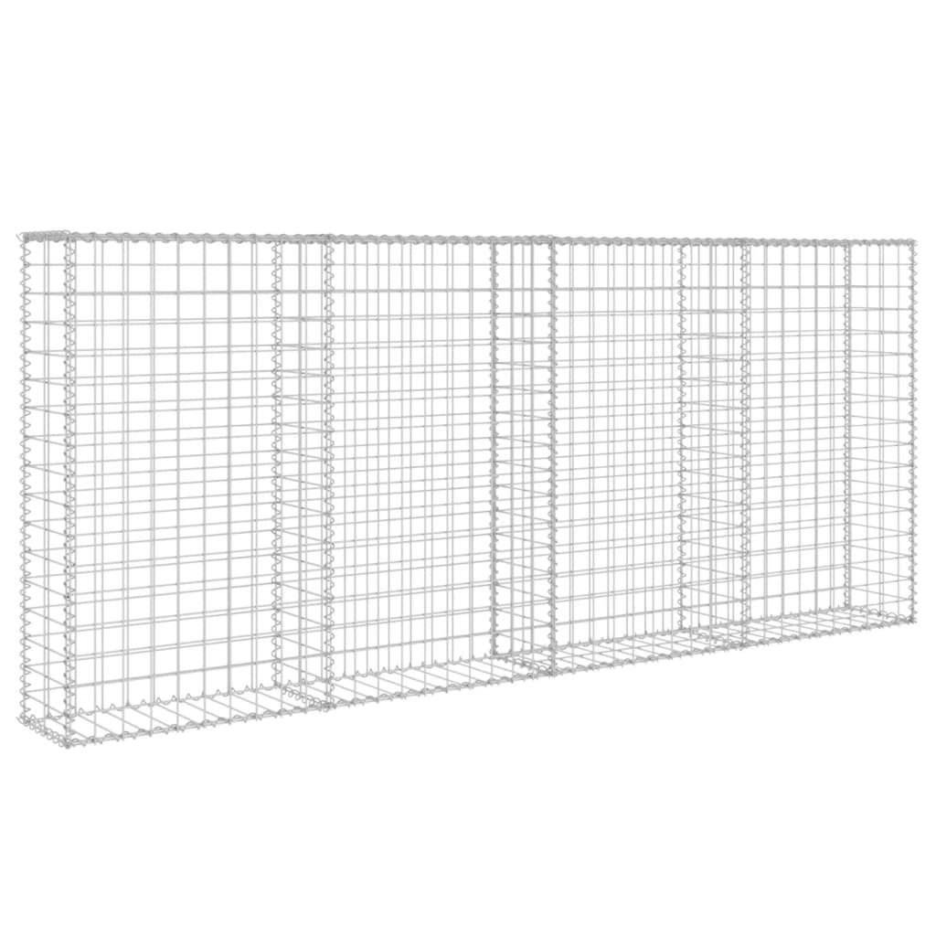 vidaXL Gabionenzaun, Gabionenwand mit Abdeckung Verzinkter Stahl 200×20×85 cm