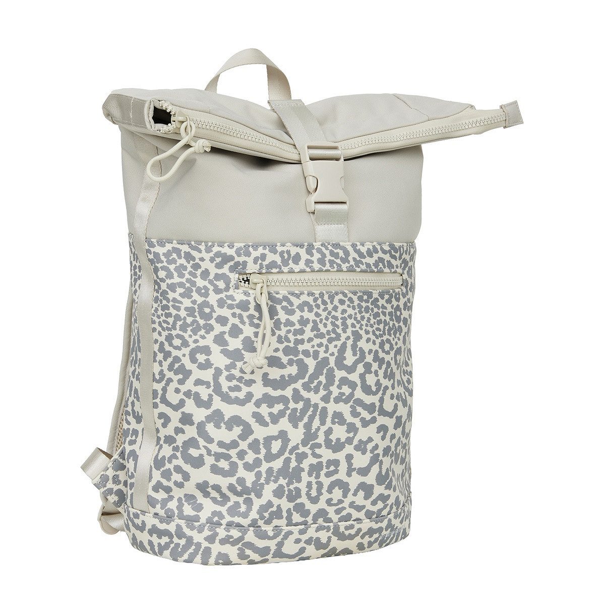 NEW REBELS Laptoprucksack Roll Up RollTop Kurier Rucksack Freizeitrucksack New York Leopard, wasserabweisend, Laptopfach, Leopardenmuster