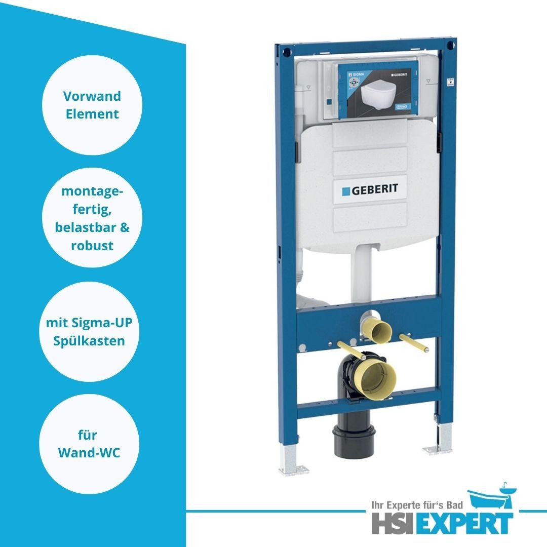 HGMBAD Vorwandelement WC Geberit Spülkasten WC Betätigungsplatte Sigma01, Spar-Set