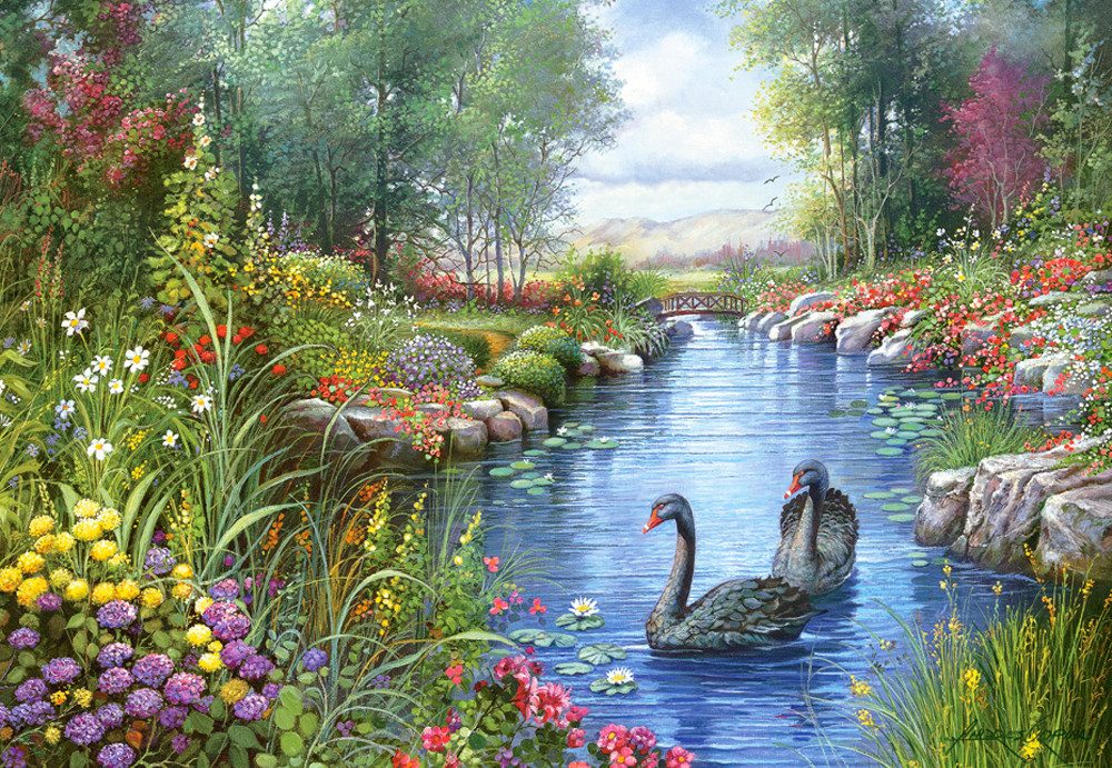 Castorland Puzzle Schwarze Schwäne, Puzzleteile