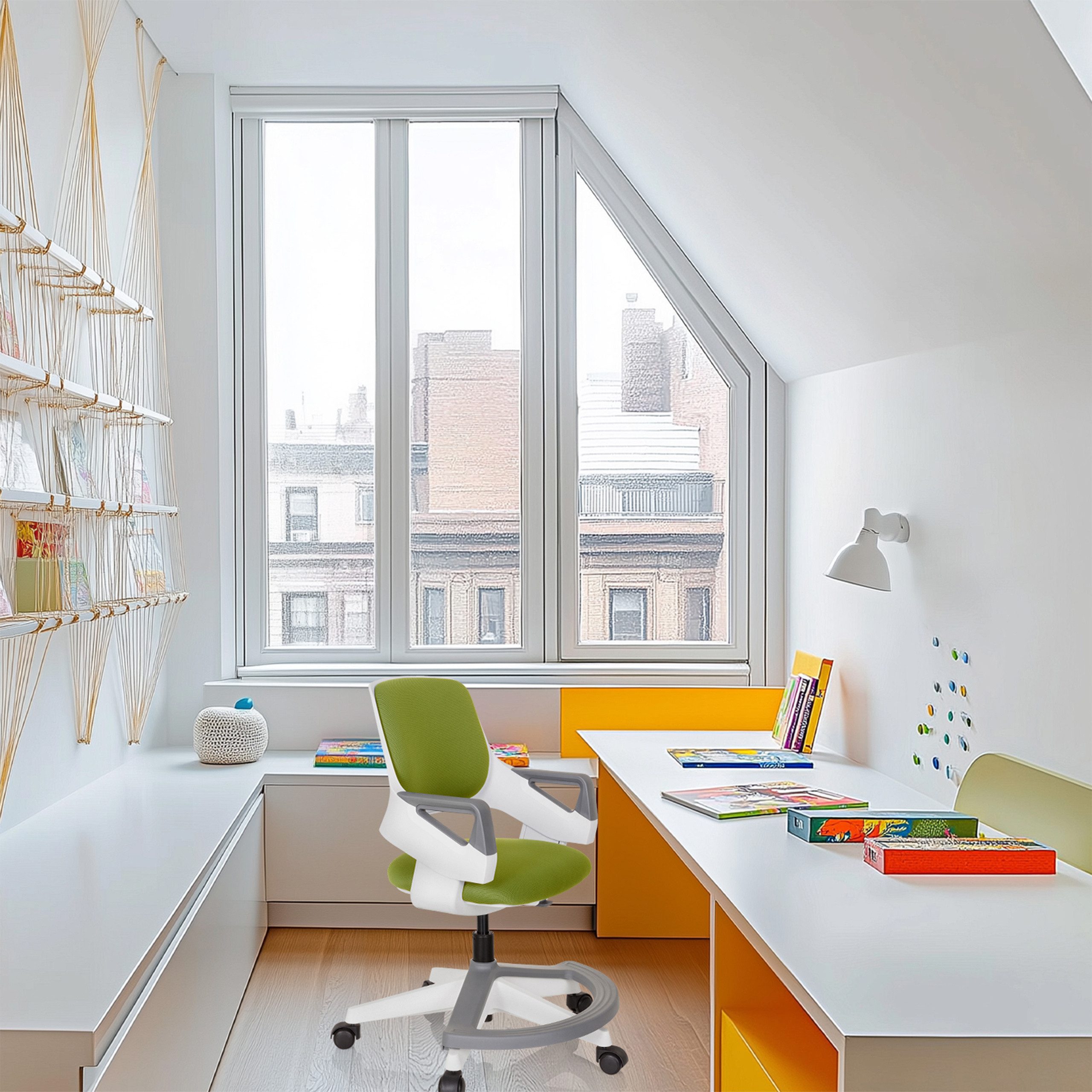 hjh OFFICE Drehstuhl Kinderdrehstuhl Kid Flex Stoff mit Armlehnen (1 St), Kinder Bürostuhl mitwachsend, ergonomisch