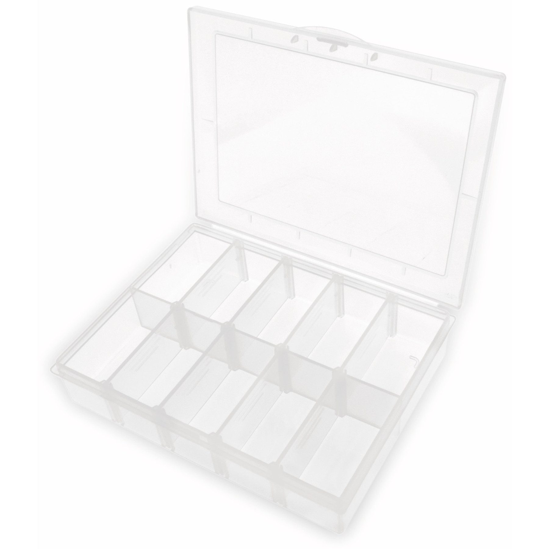 Sortimentskasten Sortimentsbox, 133x95x28, 10 Fächer, PP, transparent
