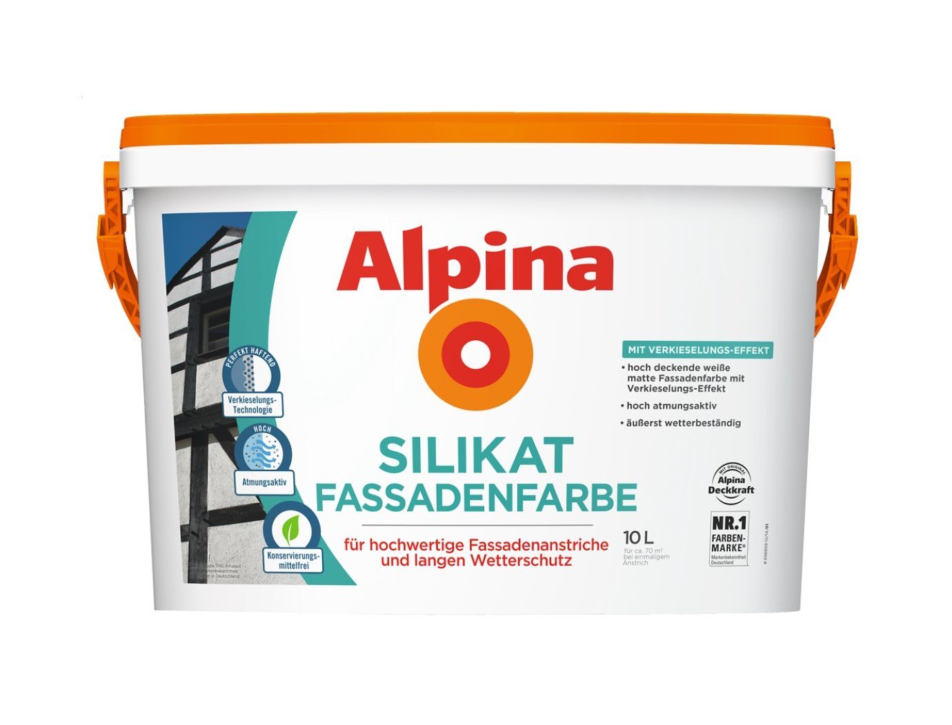 Alpina Fassadenfarbe 10 Liter Silikat Fassadenfarbe Weiß