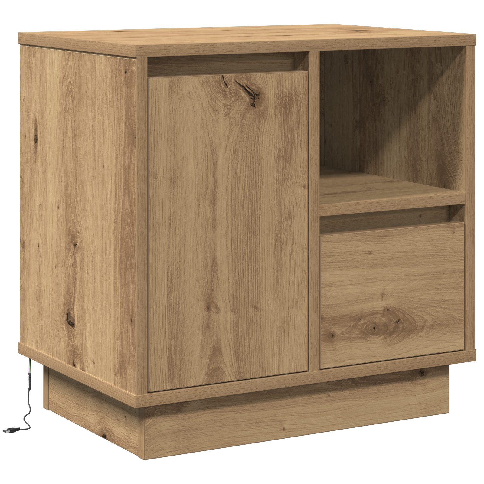 vidaXL Nachttisch LED-Nachttisch Artisan Eiche 50x34,5x50 günstig online kaufen