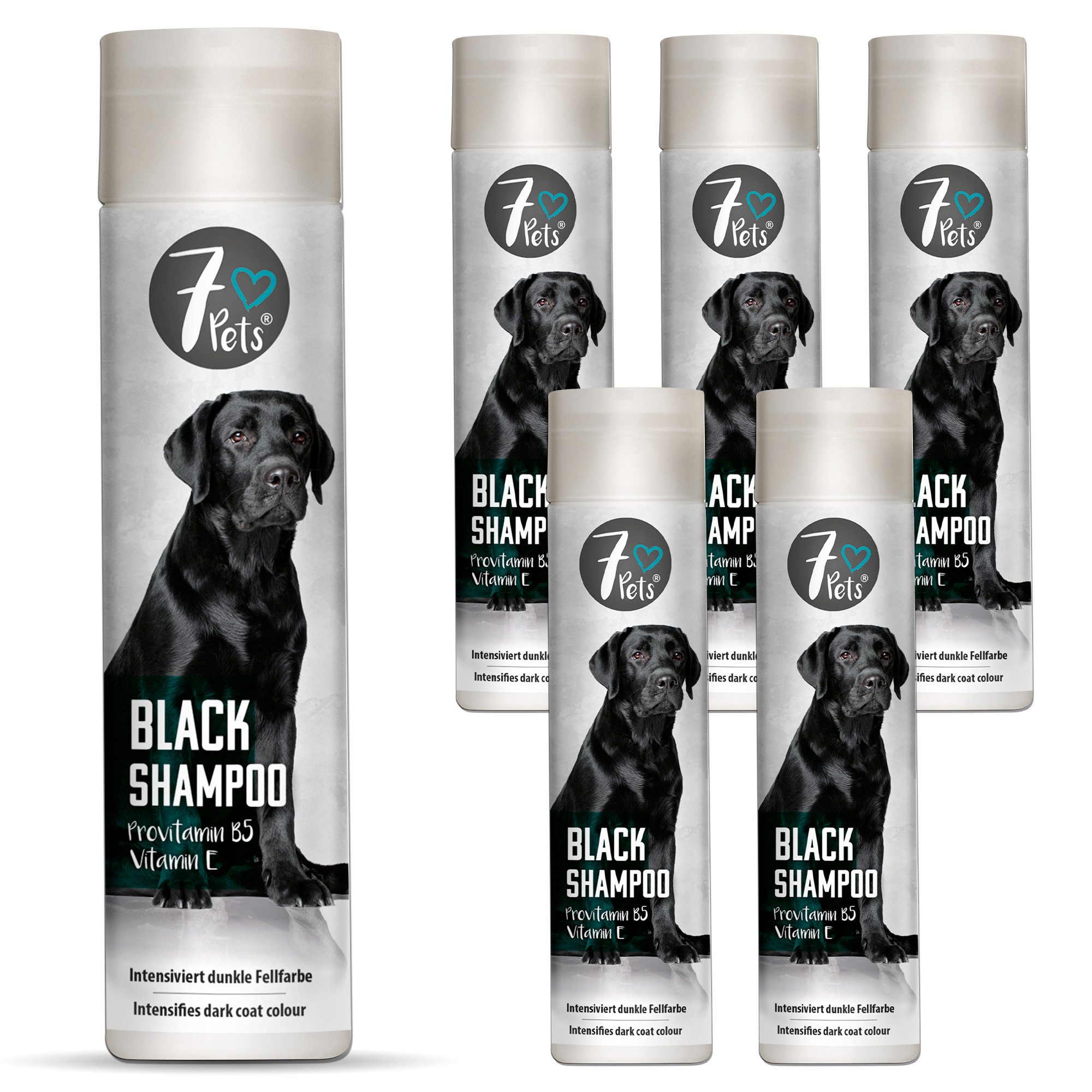 7Pets Tiershampoo Black Shampoo - Hundeshampoo für dunkelfarbiges Fell, 6 ml, (Für alle Hortensienarten wie Hydrangea macrophylla, Fördert Blütenpracht & Wurzelstärke), Mit Provitamin B5 & Vitamin E – Pflegeshampoo für dunkles Hundefell