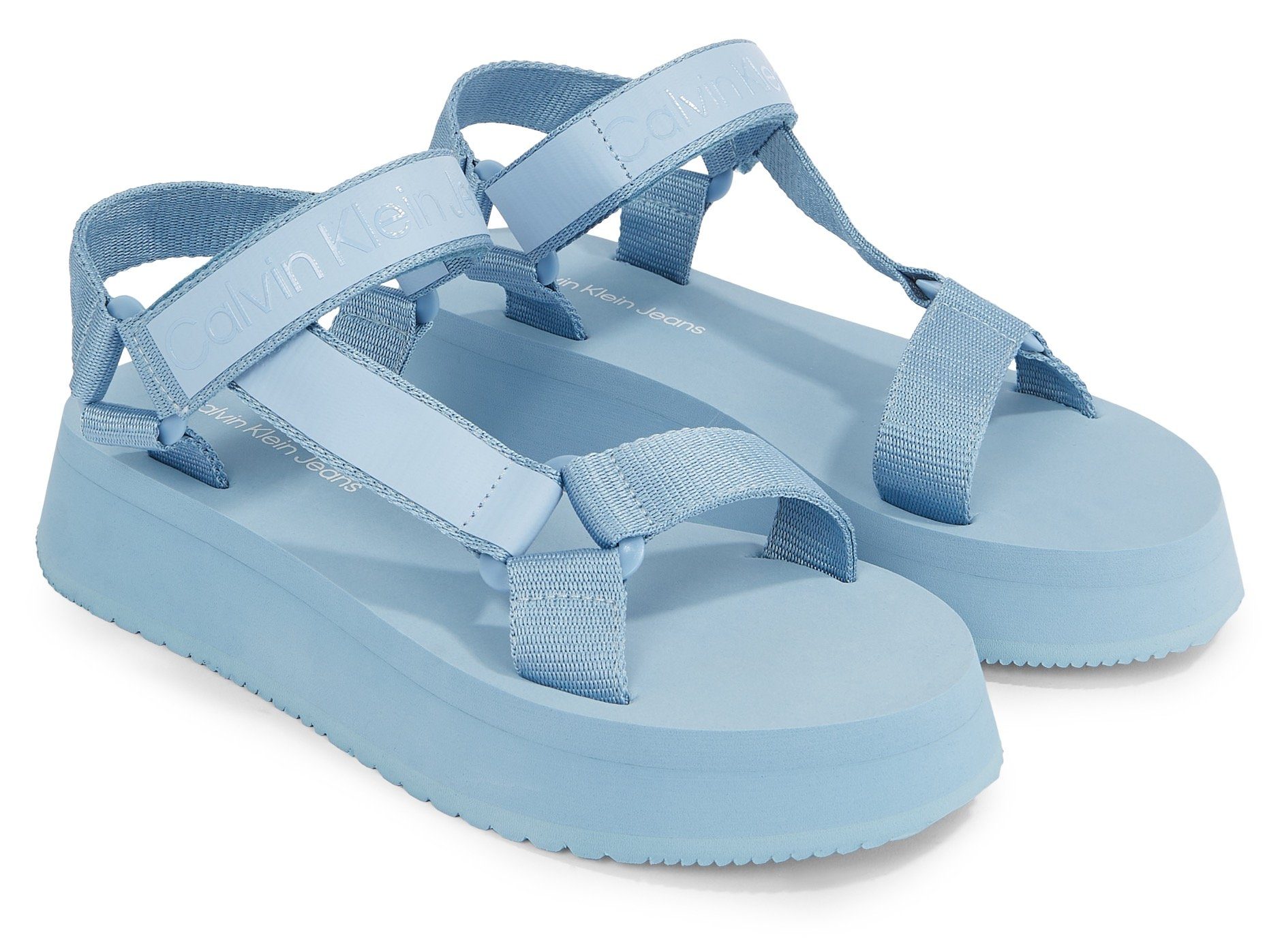 Calvin Klein Jeans SANDAL VELCRO WEBBING DC Riemchensandale, Sommerschuh, Sandalette, Plateauabsatz, mit Klettriemchen