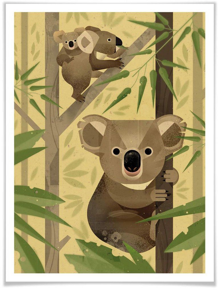 Poster Wandposter (1 Tiere Wall-Art Poster, St), Wandbild, Koala, Bild,