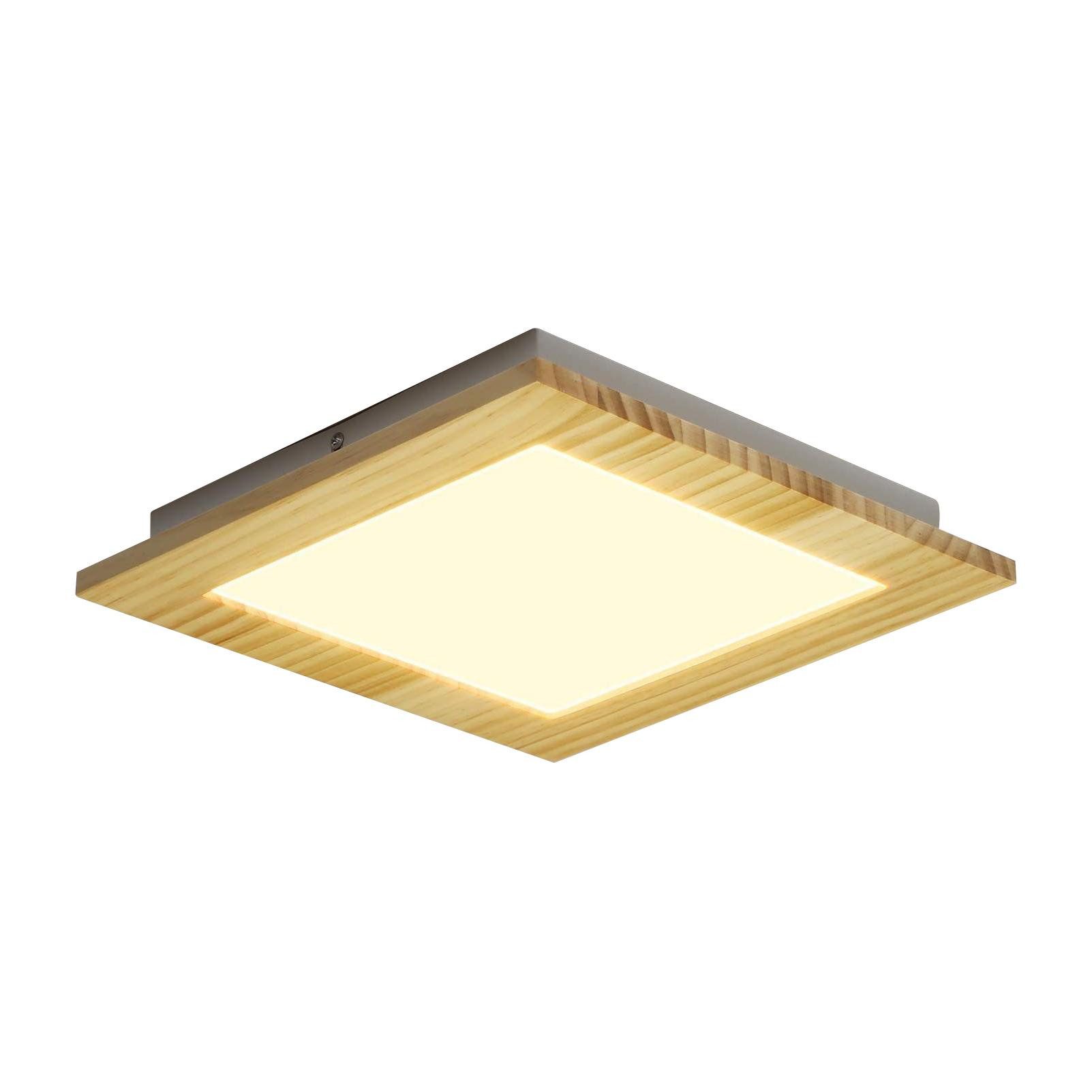 Nettlife LED Deckenleuchte Holz Eckig Deckenlampe günstig online kaufen
