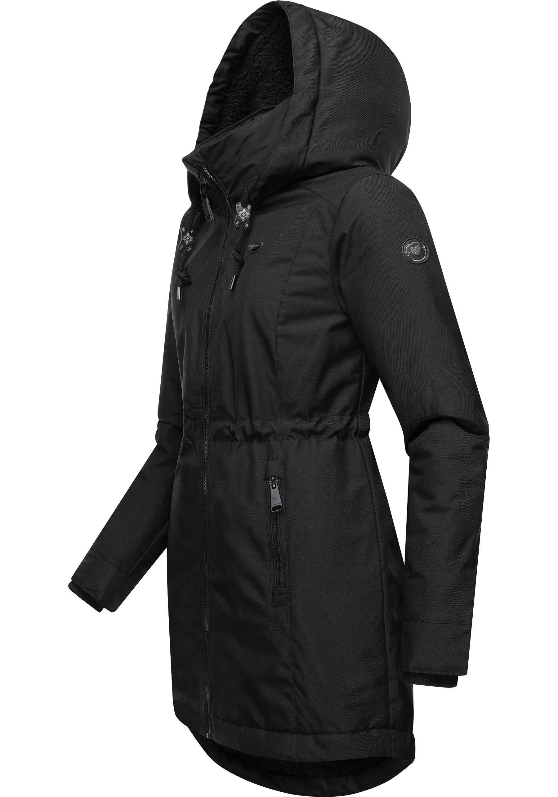 Ragwear Winterjacke Dakkota Wasserdichter Winterparka mit Teddyfleece Innenfutter