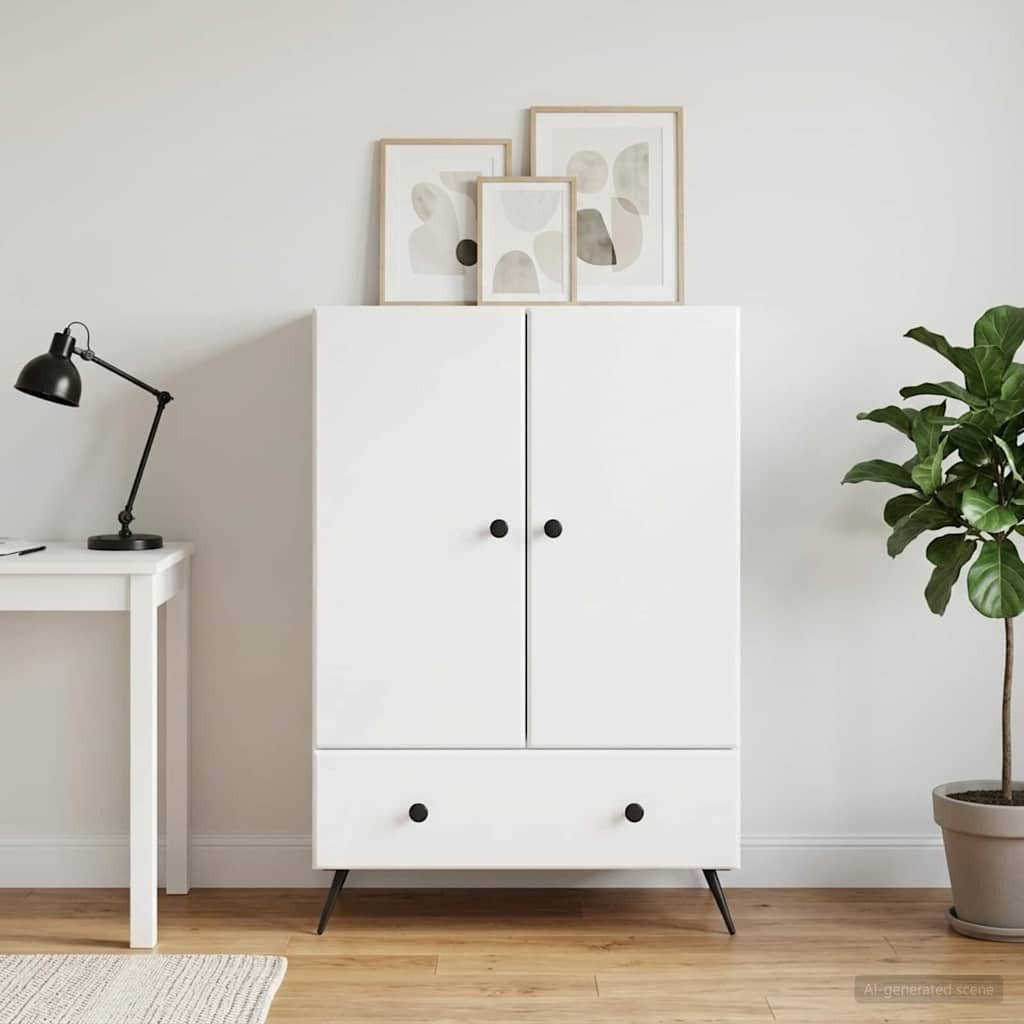 furnicato Buffet Sideboard 66 x 34,5 x 95 cm Hochglanz weiß