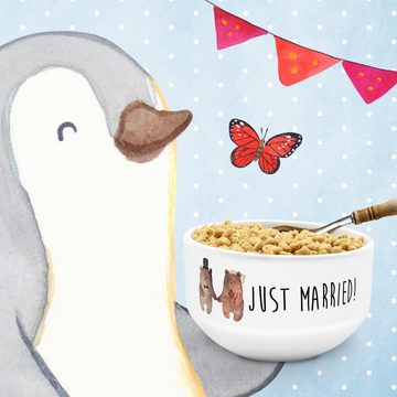 Mr. & Mrs. Panda Müslischale Bär Heirat - Weiß - Geschenk, Dessertschüssel, Obstschale, Müslischüs, Keramik, (1-tlg), Liebevolles Design