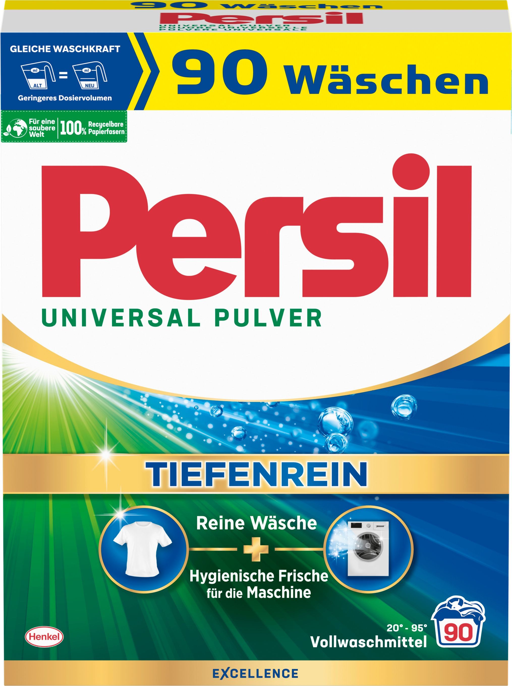 Persil Universal Pulver 90 WL Vollwaschmittel (1-St. 5,4kg mit Tiefenrein Technologie)