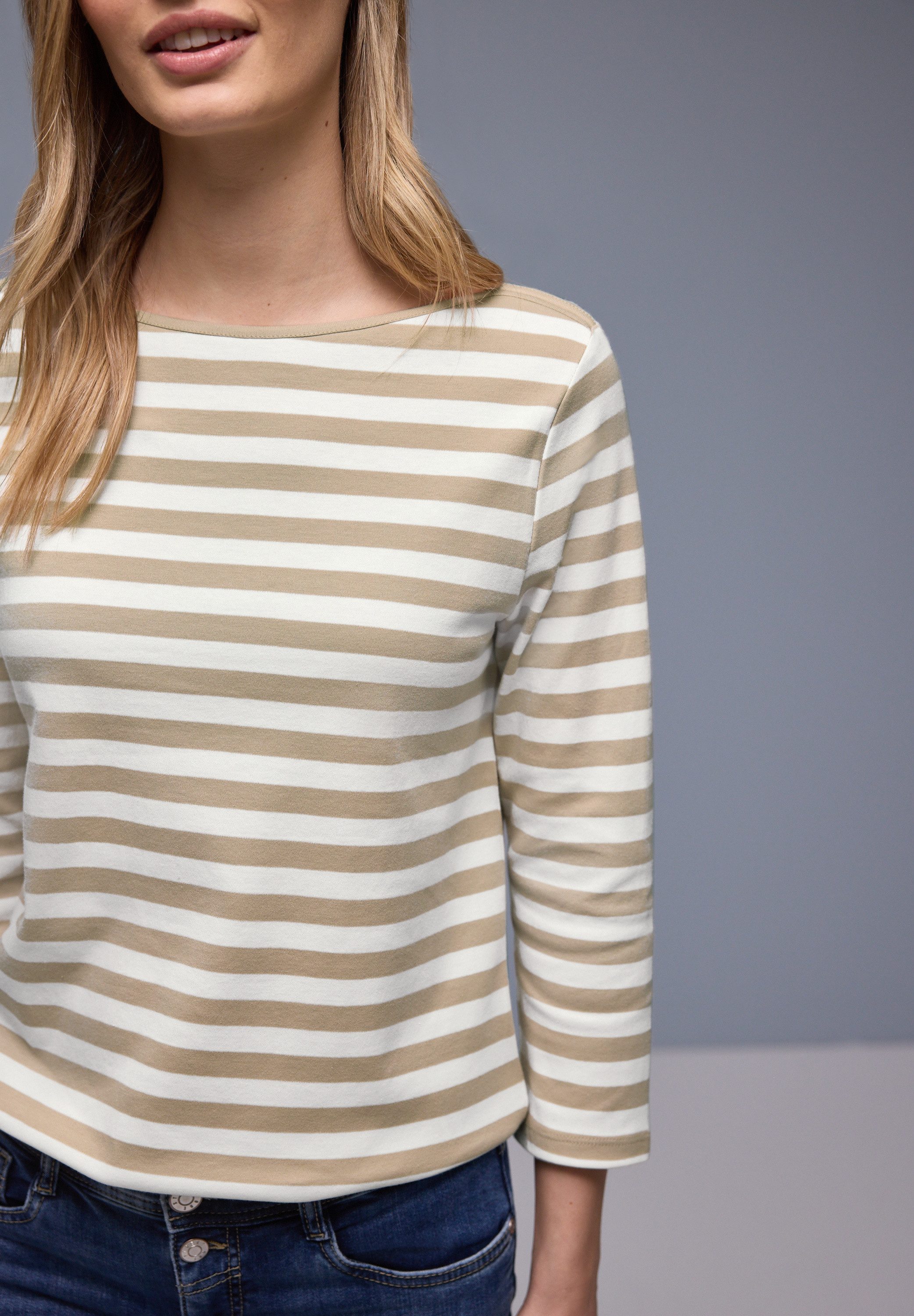 STREET ONE 3/4-Arm-Shirt aus reiner Baumwolle