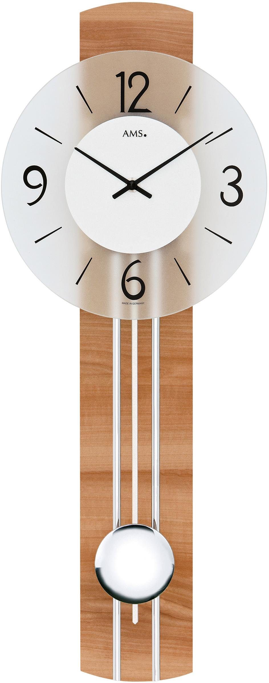 AMS Pendelwanduhr W7263 (Quarzuhr,Holzgehäuse,Esszimmer,Wohnzimmer,Made in günstig online kaufen