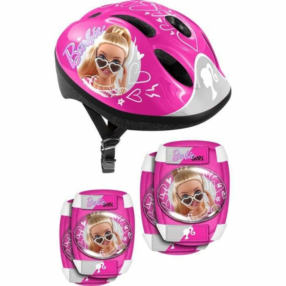 STAMP Fahrradhelm Barbie Stamp Fahrradhelm-Set Helm und Knieschützer Kit Sicherheit