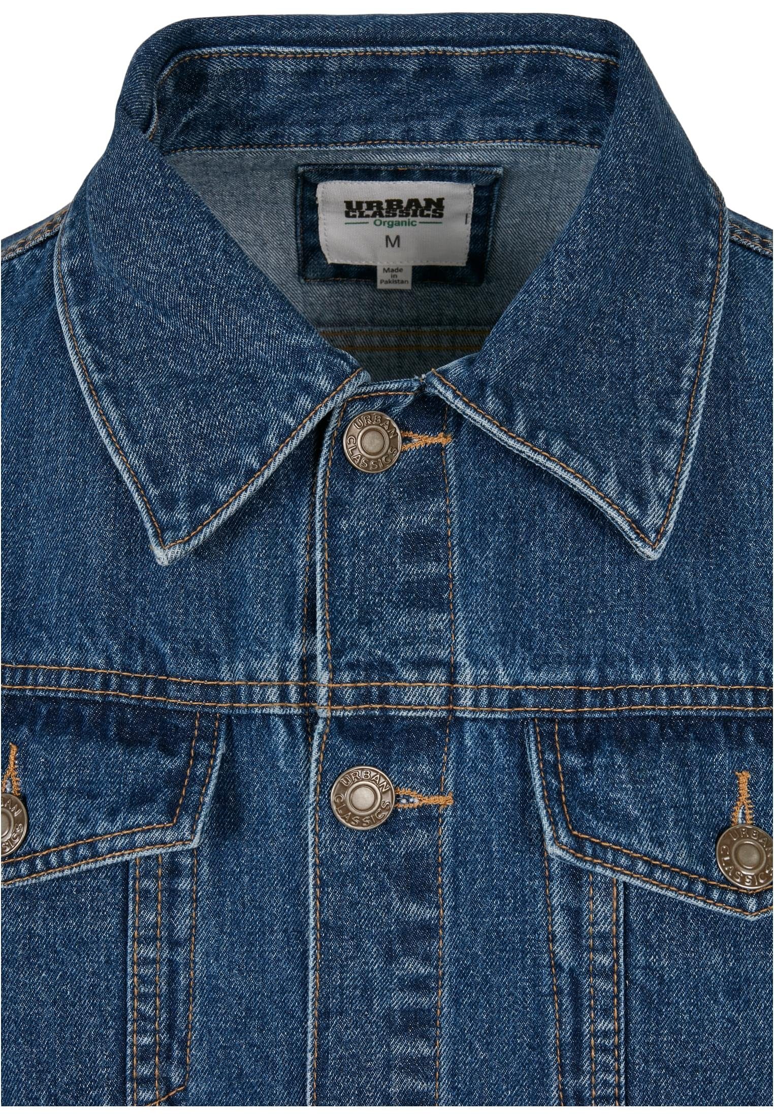URBAN CLASSICS Sommerjacke washed (1-St) Basic Herren Denim Organic midindigo Jacket