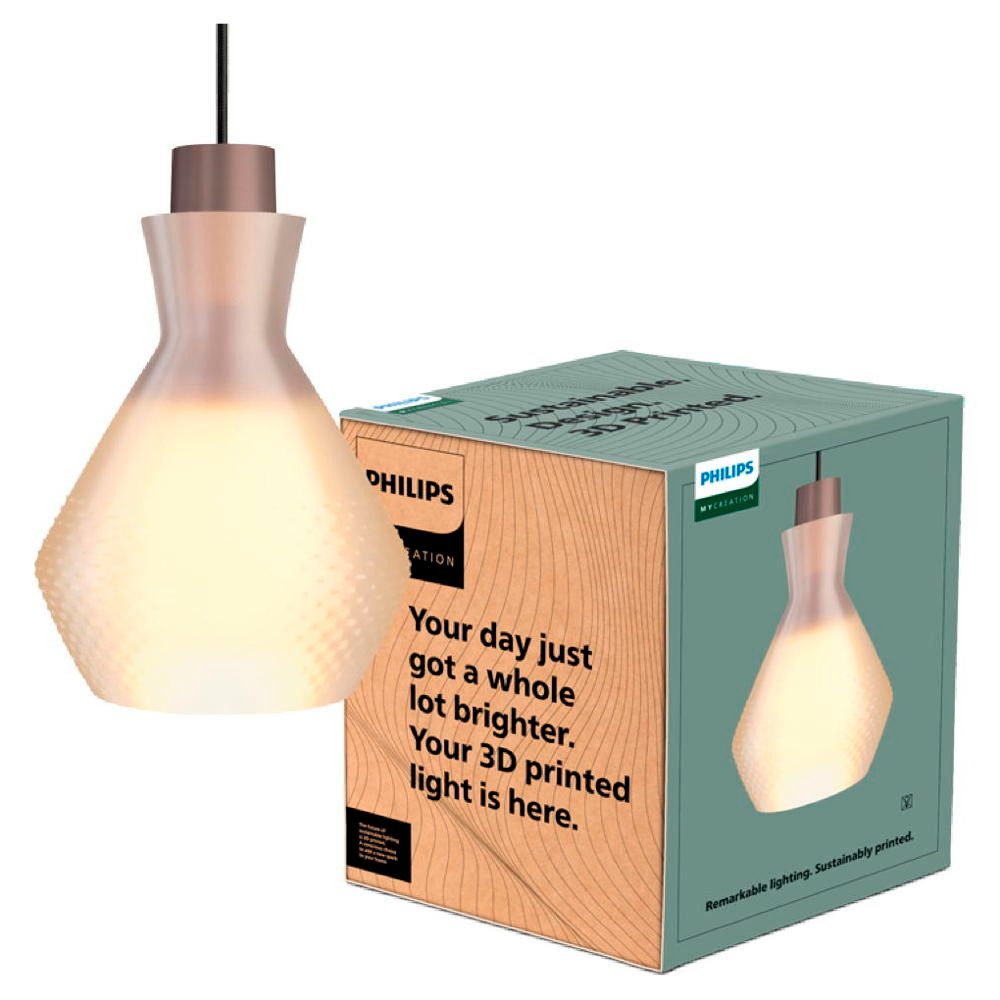 Philips Pendelleuchte 3D-Druck Pendelleuchte Philips Mycreation Emerald Two in Weiß E27