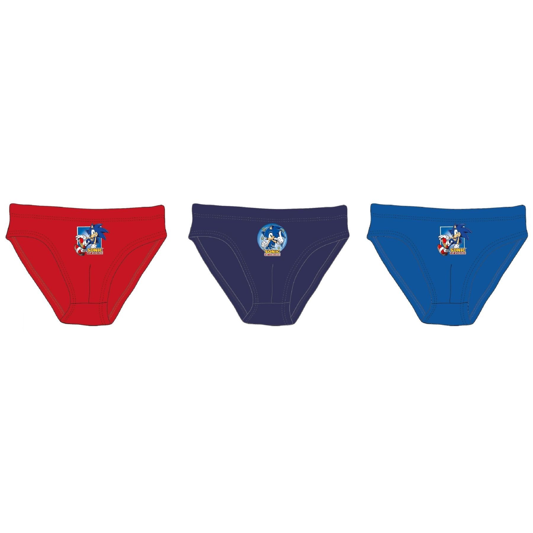 Sonic The Hedgehog Formslip Jungen Slips 3er Pack Baumwolle Unterwäsche Kinder Mehrfarbig (Spar-Set, 3-St)