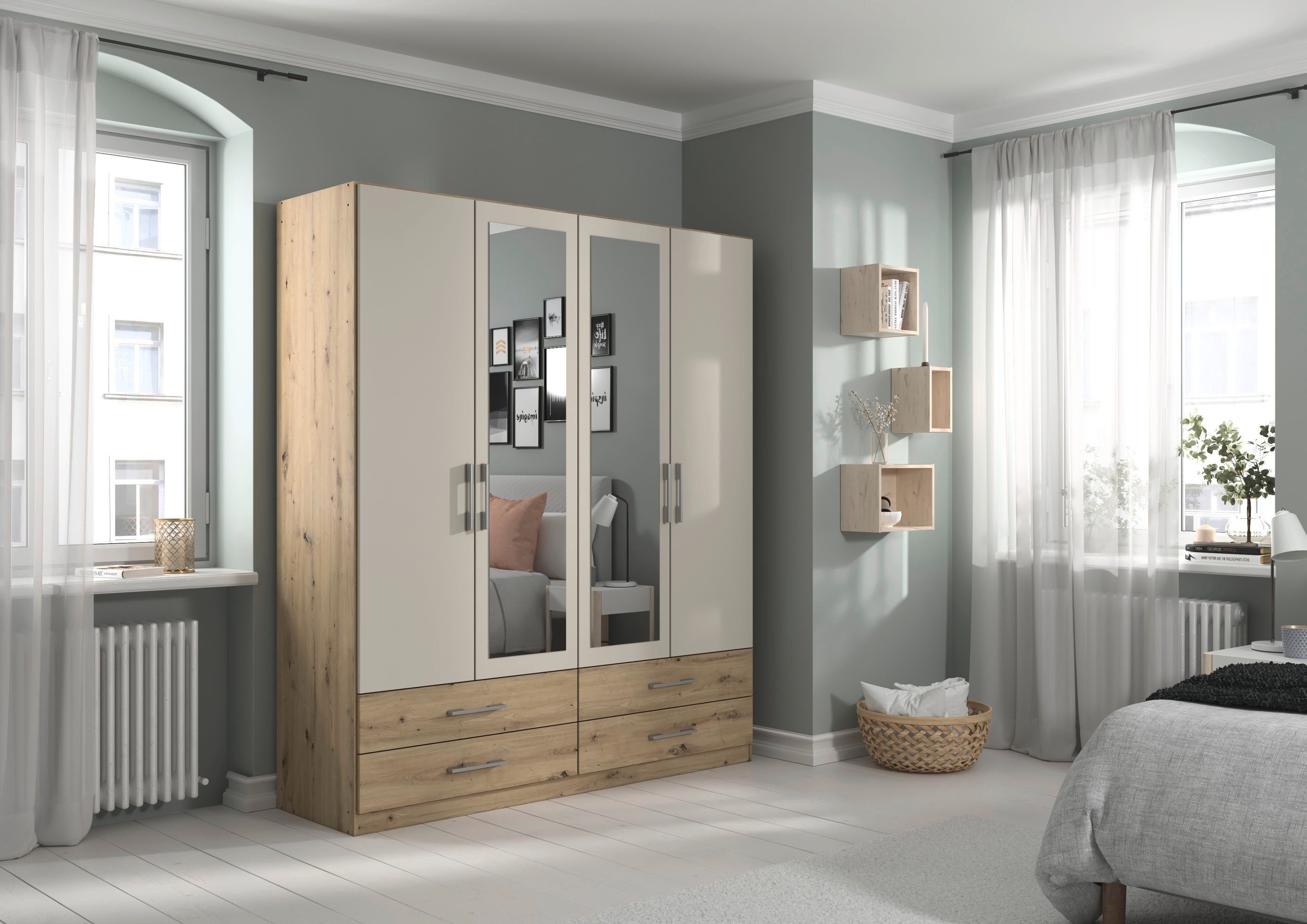 rauch Kleiderschrank Schrank Garderobenschrank Mehrzweckschrank Schlafzimmer HERSBRUCK (3 verschiedene Ausstattungen BASIC/CLASSIC/PREMIUM (inkl. SOFT-CLOSE) mi – Bild 2 von 5