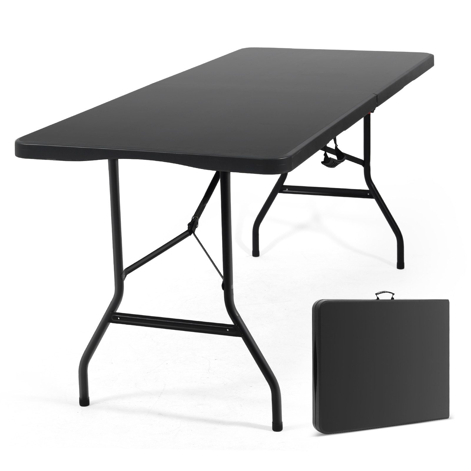 Sekey Bierzeltgarnitur Campingtisch Klappbar Partytisch Buffettisch Gartentisch Tragbar, Robust, Stabile, für 4 Personen, mit Tragegriff, 150 cm