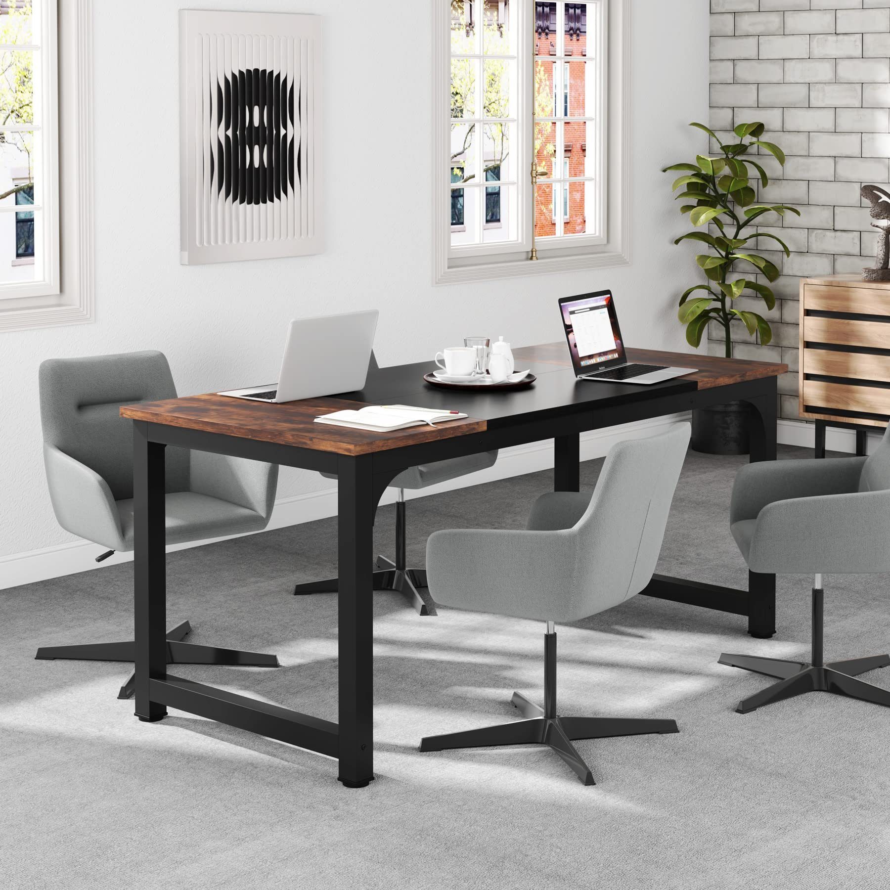 Tribesigns Schreibtisch Computertisch 160/180 cm, einfacher günstig online kaufen