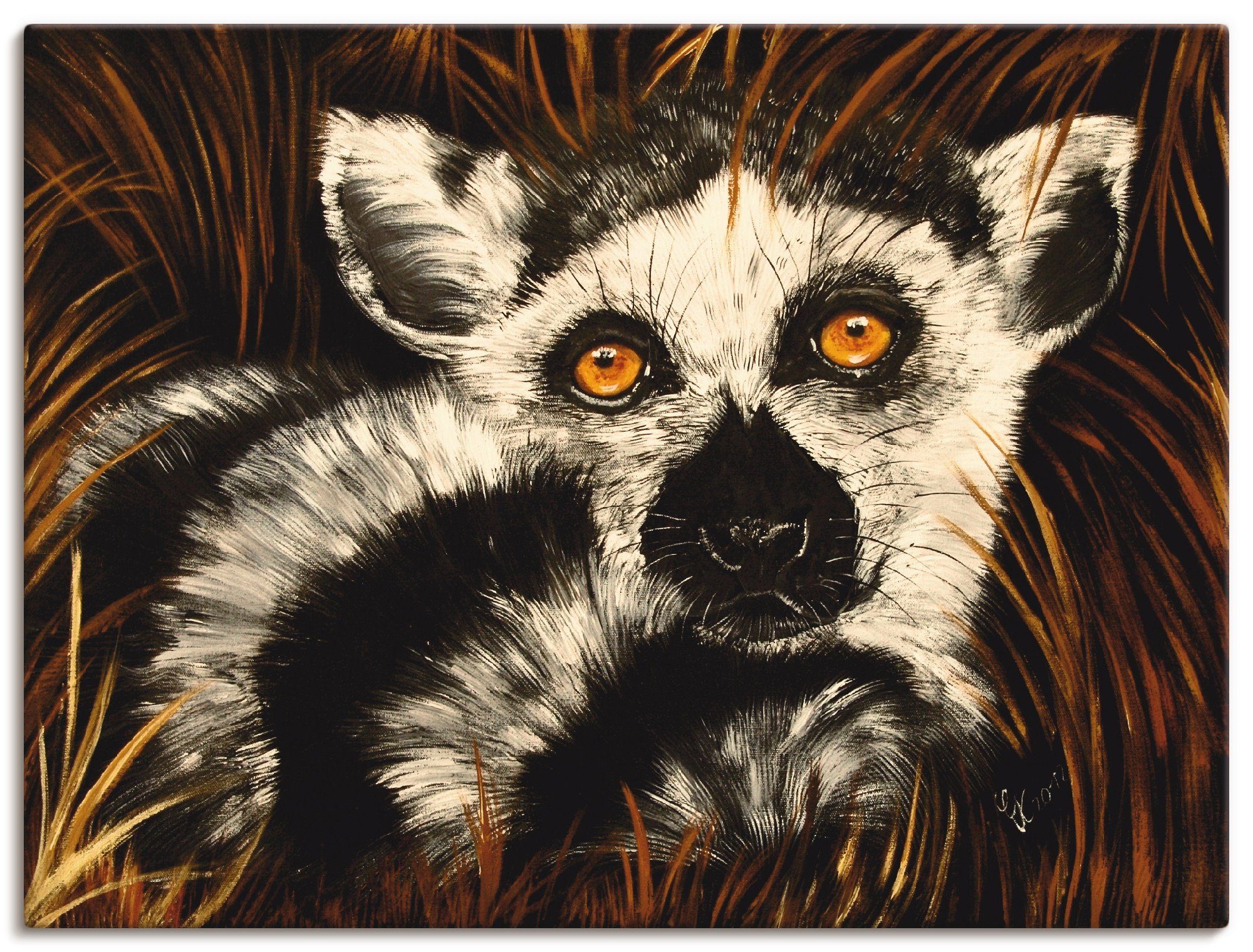 Artland Wandbild II, Leinwandbild, Alubild, Größen (1 Wildtiere als oder in Poster versch. St), Lemur Wandaufkleber