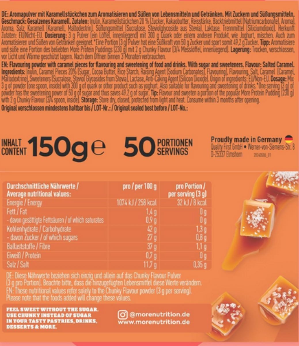 More Nutrition More Nutrition Chunky Flavour 150g Geschmackspulver zuckerarm Pulver, Kalorienarme Alternative zu Zucker