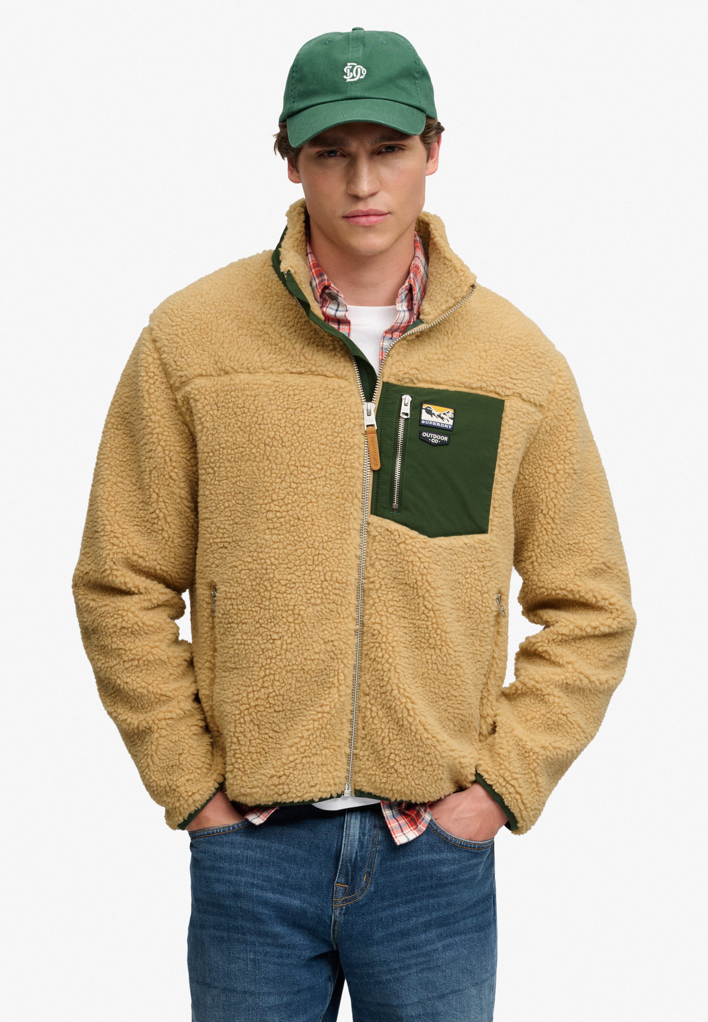 Superdry Sweatjacke MOUNTAIN FULL ZIP FLEECE Relaxed Fit, mit Reißverschluss, aus Fleece