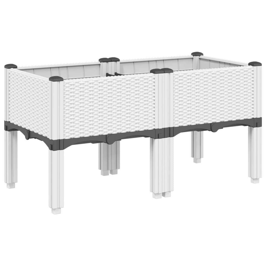 vidaXL Blumentopf Pflanzkasten mit Beinen Weiß günstig online kaufen