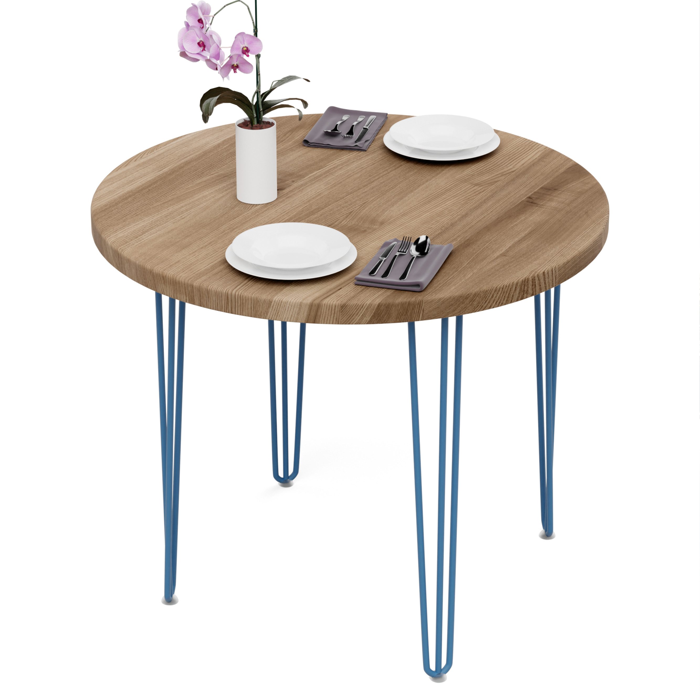 LAMO Manufaktur Esstisch (1 Tisch), Wohnzimmertisch Holz, Runder Tisch Holztisch für Küche, Esszimmer