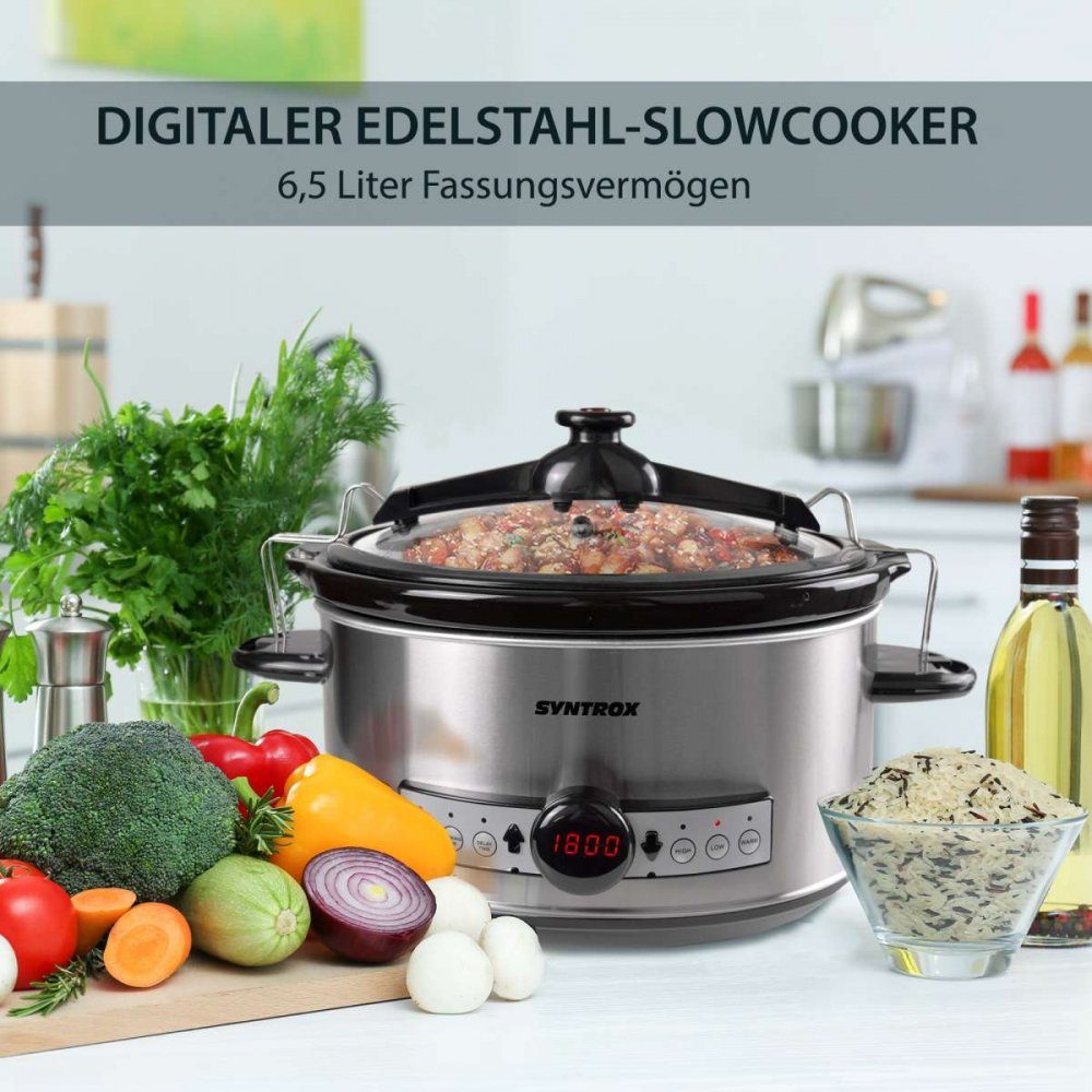 Schmortopf Syntrox Cooker Germany Liter Germany Timer Syntrox mit 6,5 Digitaler Slow