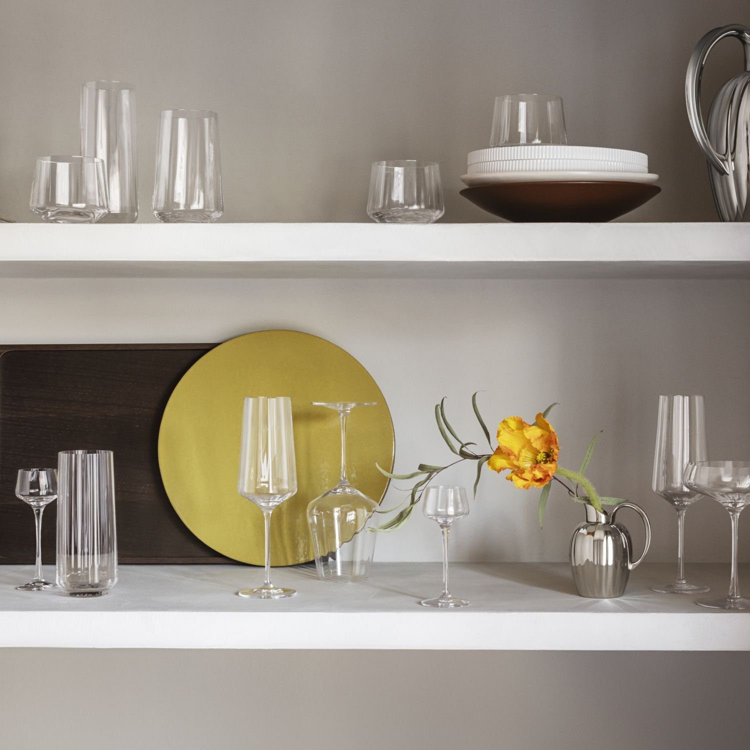 Georg Jensen Champagnerglas Bernadotte, 6-tlg., Kristallglas