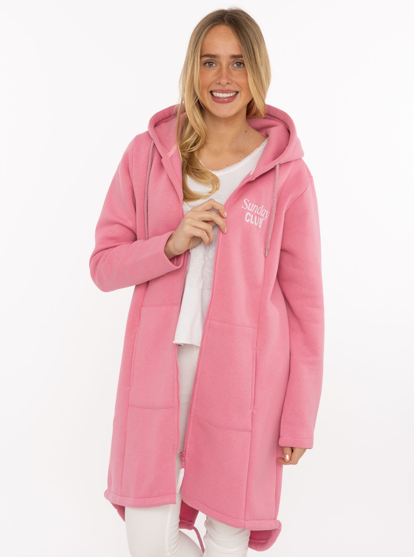 Zwillingsherz Kurzmantel "Sunday Club" mit Stickerei, Taschen und Reißverschluss