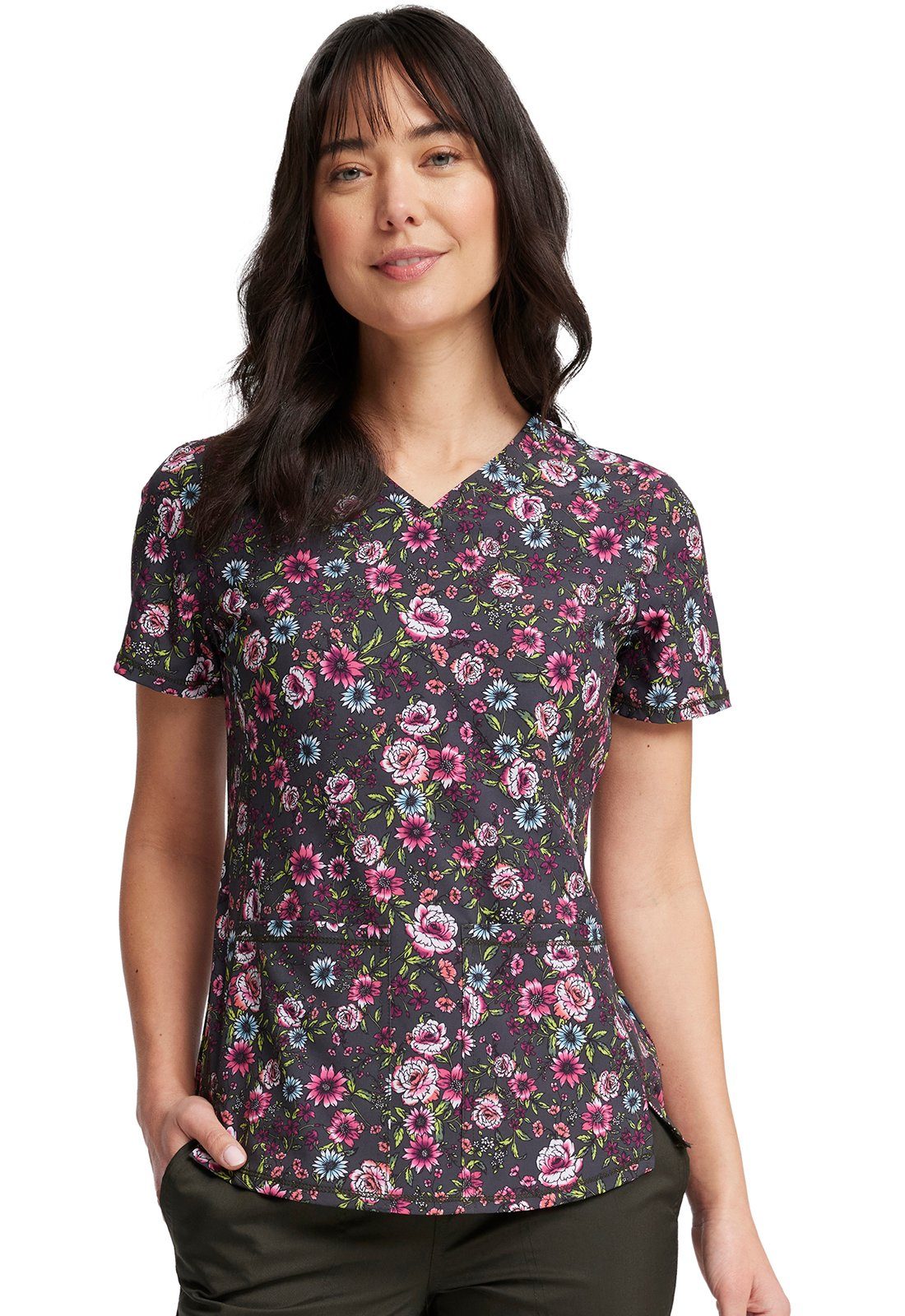 Cherokee Funktionsbluse Bunt bedruckter Damen Kasack "Blumen" Kasack mit Motiv