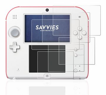 Savvies Schutzfolie für Nintendo 2DS, Displayschutzfolie, 6 Stück, Folie klar