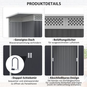 Outsunny Gerätehaus mit Lagerfach, Stahl, BxT: 257x142 cm, (Set, 1 St., Gerätehaus), Stahl