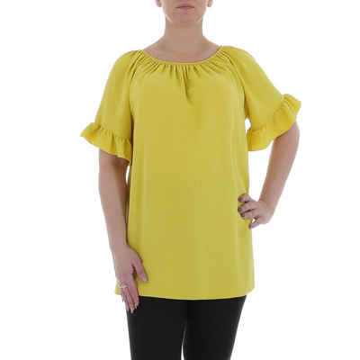 Ital-Design Kurzarmbluse Damen Elegant Bluse in Gelb